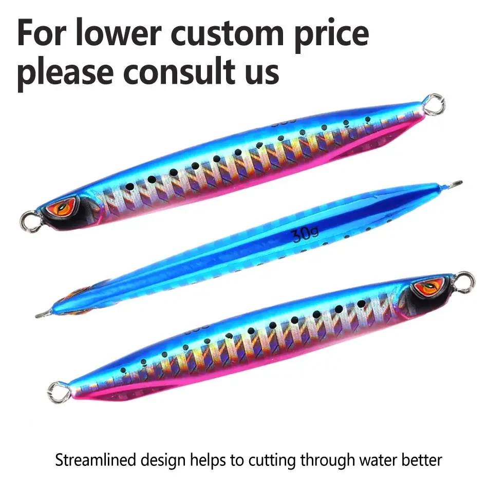 MOOKZZ nuevo llega velocidad Jinging 20g 30g 40g 60g 80g pesca en barco de aguas profundas deslizador de sardina Jigging - imagen 2