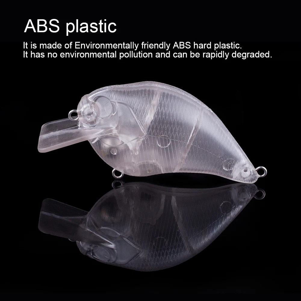 Hanlin 10/20 piezas sin pintar 7,5 cm 14,5G cuadrado Bill sonajero de plástico duro cuerpos claros señuelo de pesca buceo poco profundo Crankbait - imagen 5