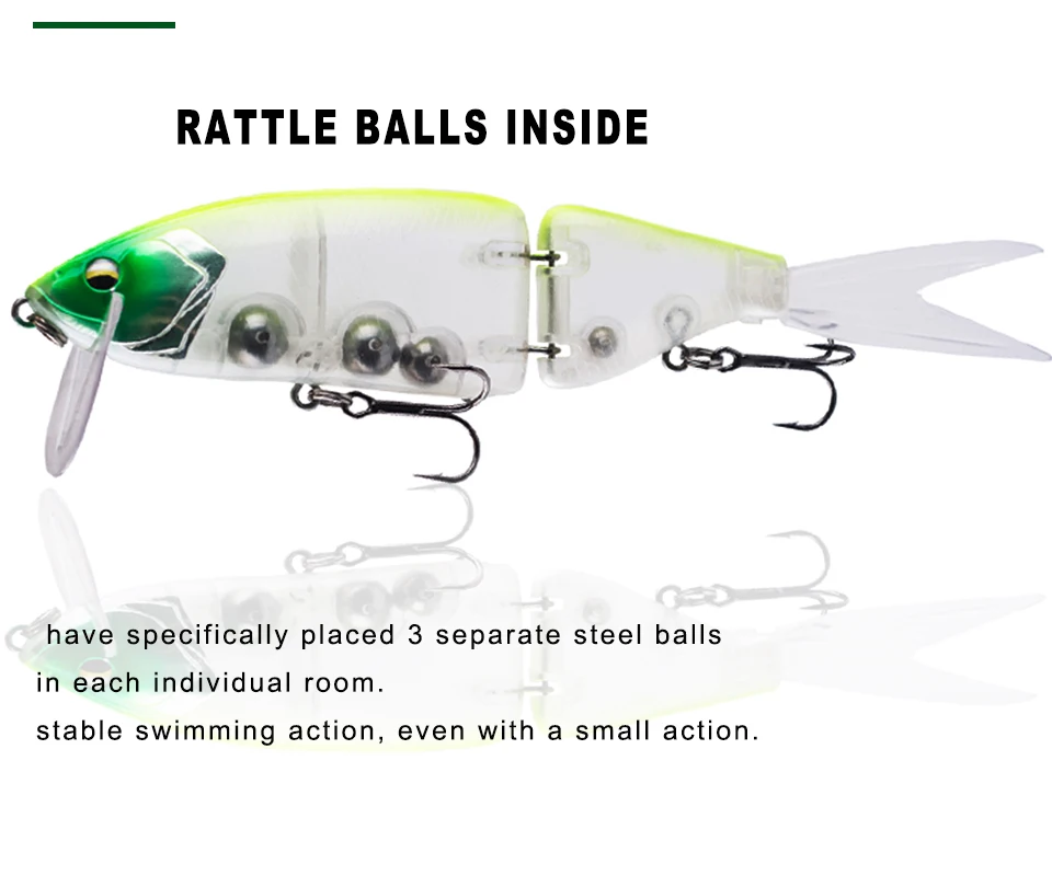 Bolas de ráfaga dentro de 3 bolas de acero separadas en cada habitación individual para una acción de natación estable