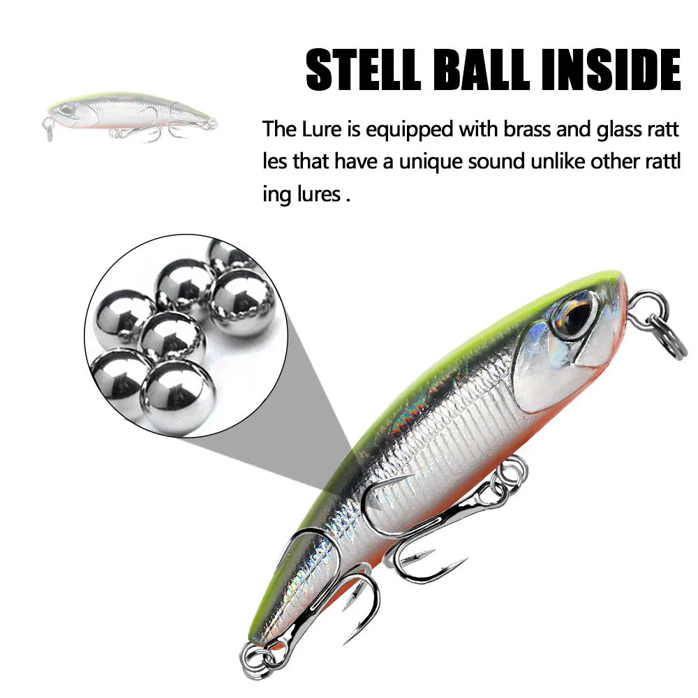 Cebo de lápiz que se hunde, aparejos de pesca de carpa, Crankbait duro de plástico Artificial, 53mm, 4,5g, 1 unidad - imagen 3