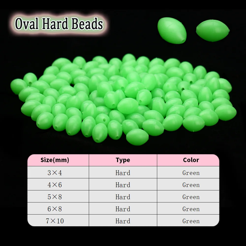 Cuentas blandas/duras de 1000/3000 piezas, brillo ovalado/cilíndrico, tope de pesca, Sabiki Rigs, aparejos de Terminal de señuelo de pesca en el mar - imagen 3