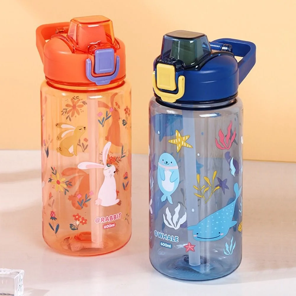 Botella de agua con pajita de silicona y diseño de dinosaurio - imagen 5