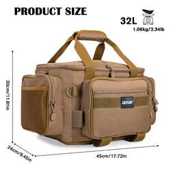Goture Bolsa de Pesca Oxford Resistente Compartimentos Señuelos Mosca