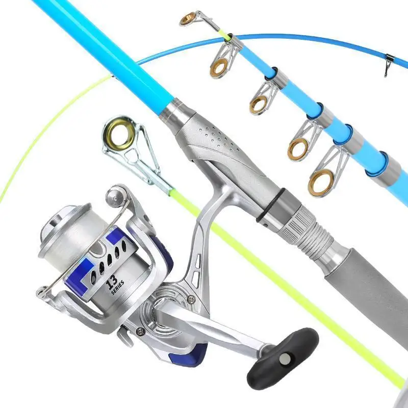 Juego de equipo de pesca Luya, juego completo de rueda de caña de pescar Luya Haiku de largo alcance, cebo suave, línea de anzuelo Mino - imagen 3
