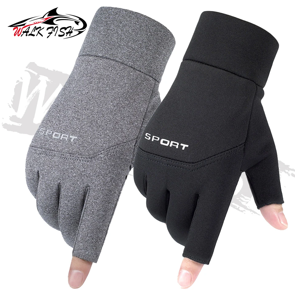 WALK FISH-Guantes Térmicos de lana a prueba de viento para hombre y mujer, manoplas impermeables antideslizantes para deportes de pesca, ciclismo, correr, pantalla táctil - imagen 3