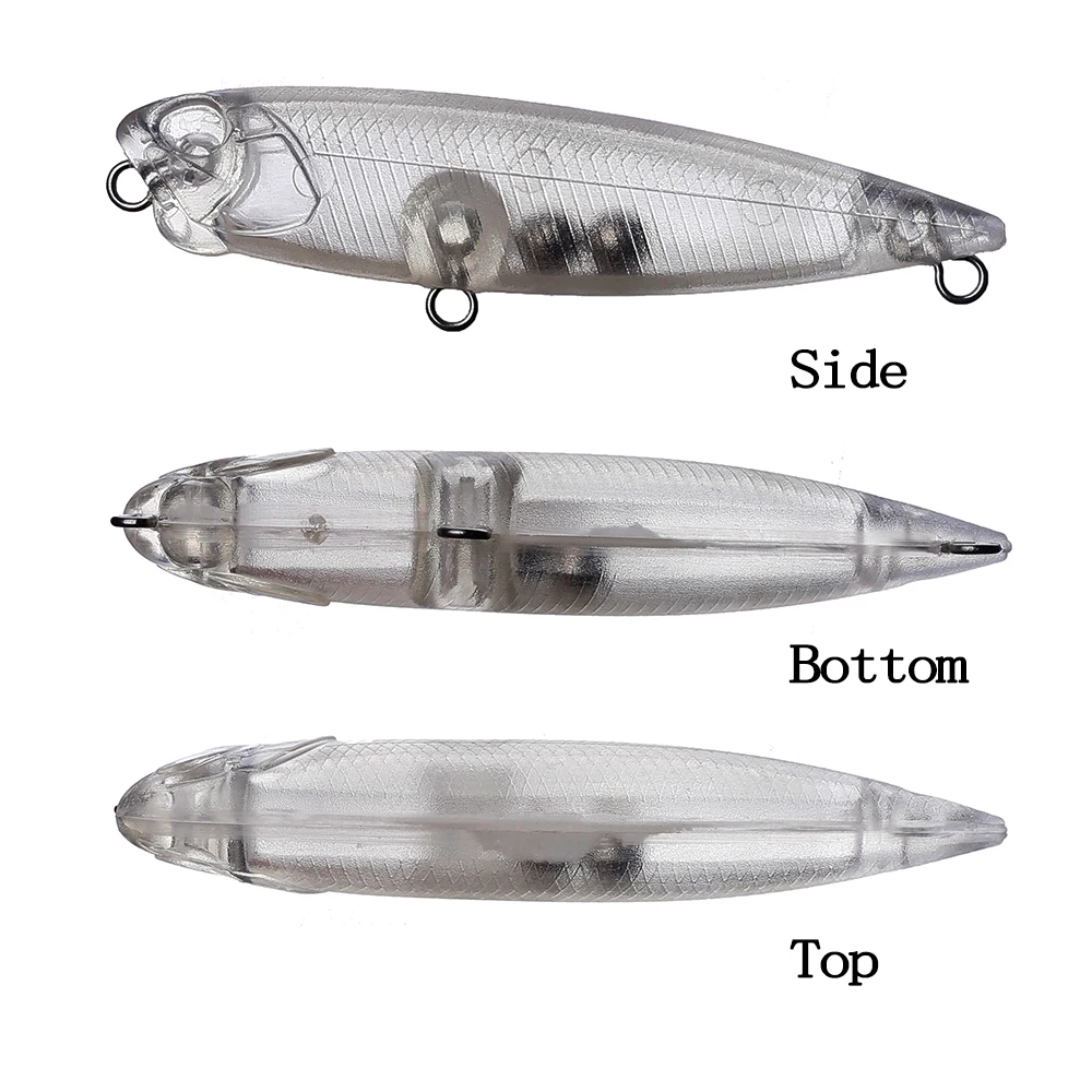 Chan'sHuang-Cebo en blanco sin pintar de 20 piezas, cebo flotante de 65mm y 4,2g, lápiz sonajero de superficie, aparejo de señuelo de pesca Artificial hecho a mano - imagen 2