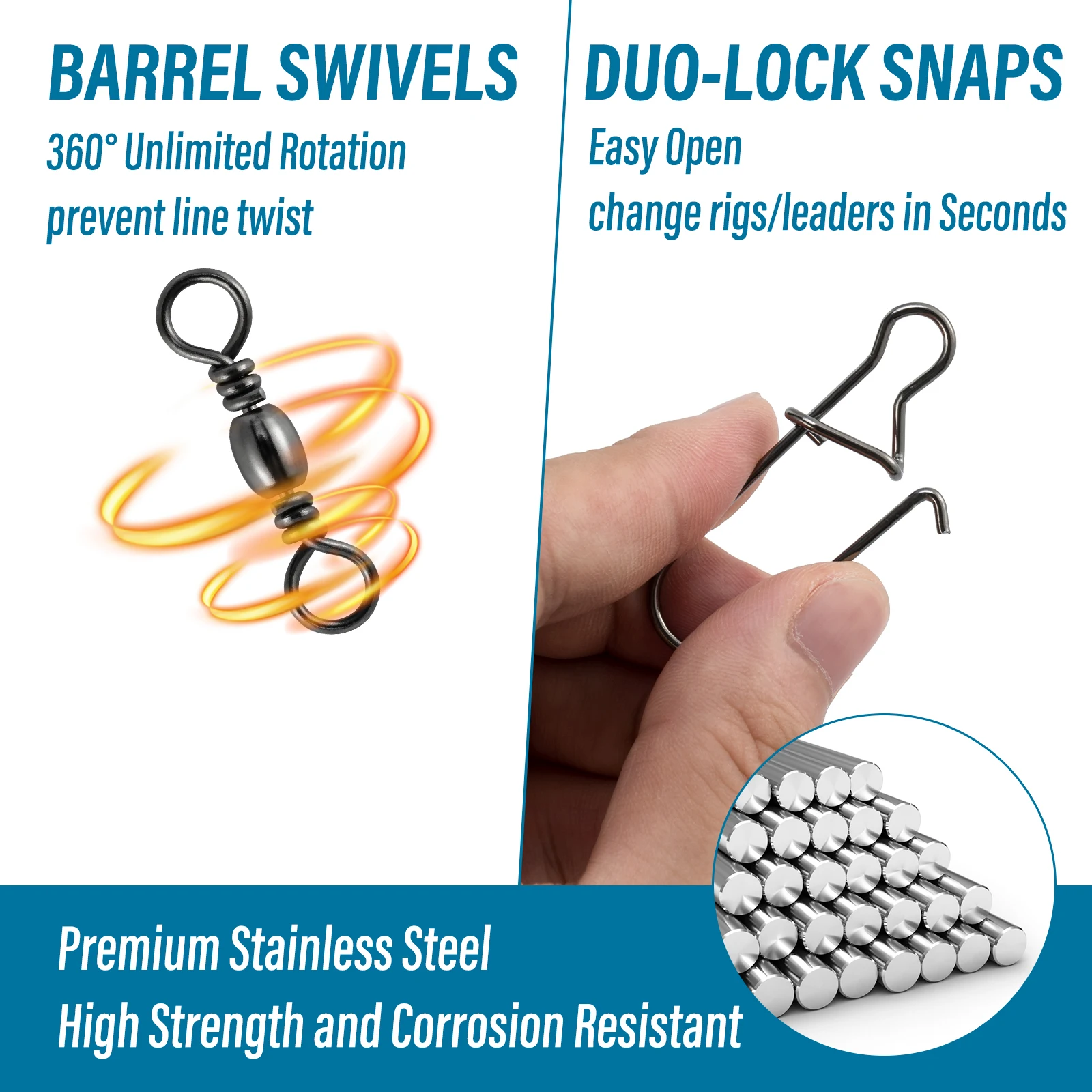 Kit de anzuelo y peso de tiro caído, 55/100 Uds., para aparejo de tiro caído, surtido de pesas para pesca de lubina, anzuelos extravagantes incluidos, plomos cilíndricos - imagen 4