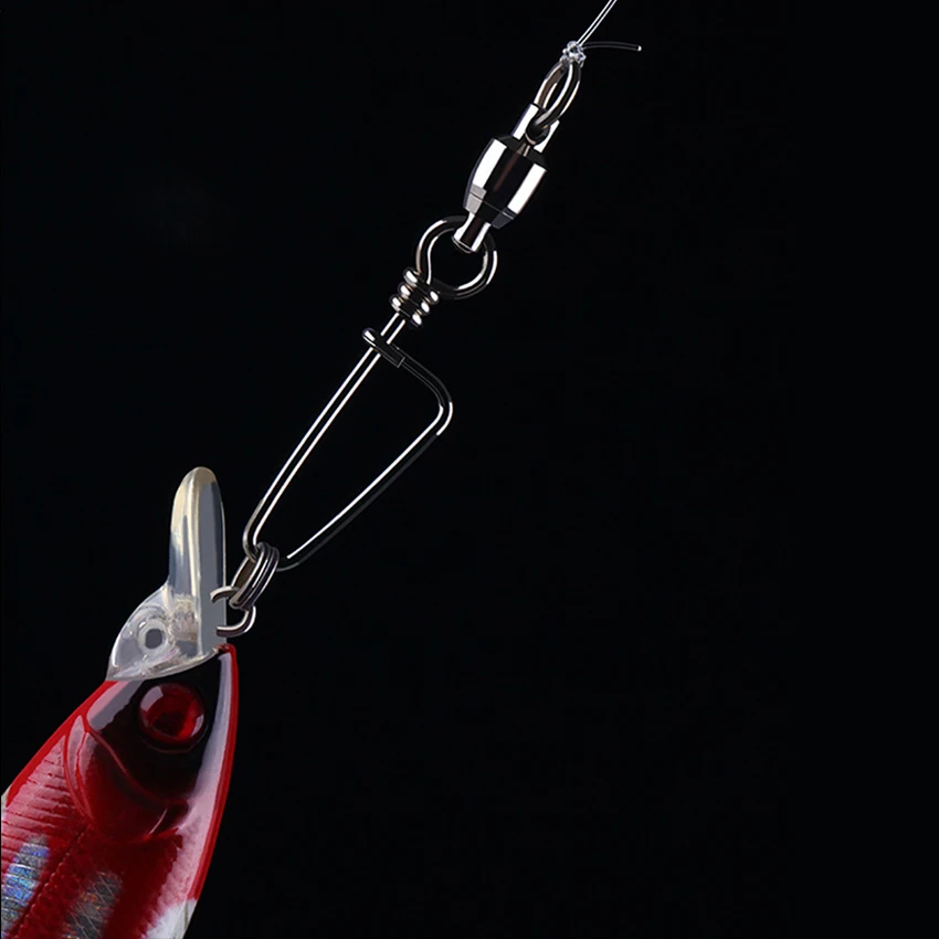 Rodamiento de bolas de acero inoxidable, accesorios de pesca, Conector de broches, 0 a 6 #, 50 unids/lote por caja - imagen 2