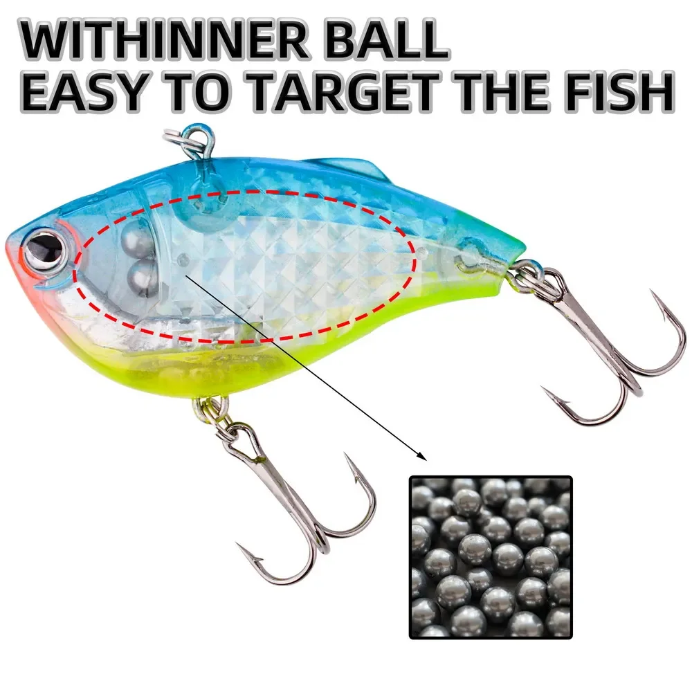 Señuelo Vib láser de 6cm y 15g, cebo Artificial de plástico duro para pesca, ojos 3D, Swimbait, Crankbait Wobblers, 1 ud. - imagen 4