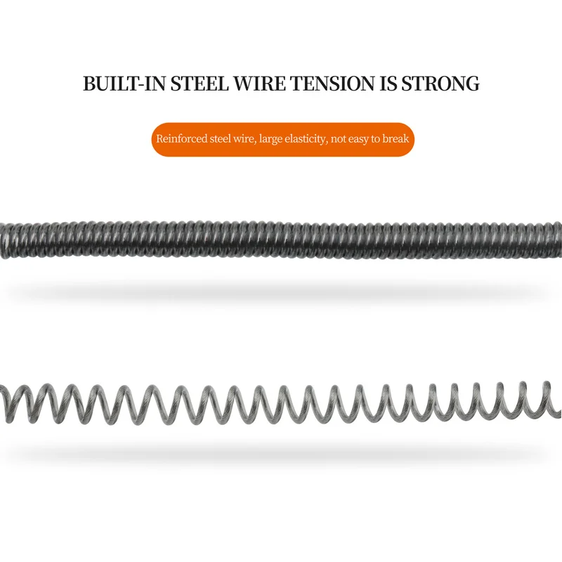 ZYZ cuerda de retención de alambre de acero, aparejo de pesca de mar de alta resistencia, herramienta antipérdida, alta elasticidad, autoestiramiento, cuerda anticaída - imagen 4