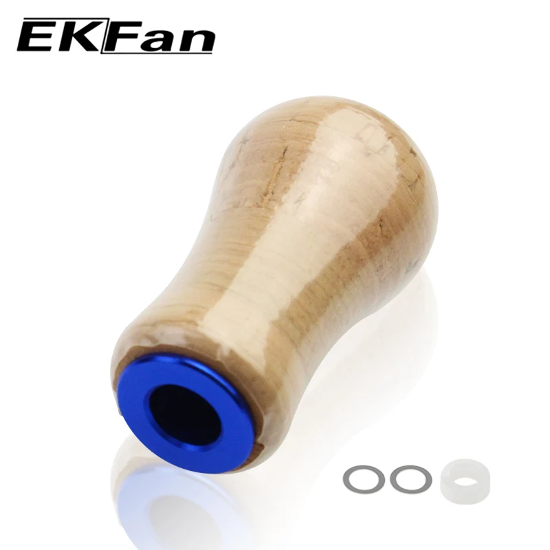 EKFan-mango de carrete de pesca de madera suave, perillas para SHI & DAI, eje de 4MM, carrete de pesca Baitcasting, bricolaje - imagen 4