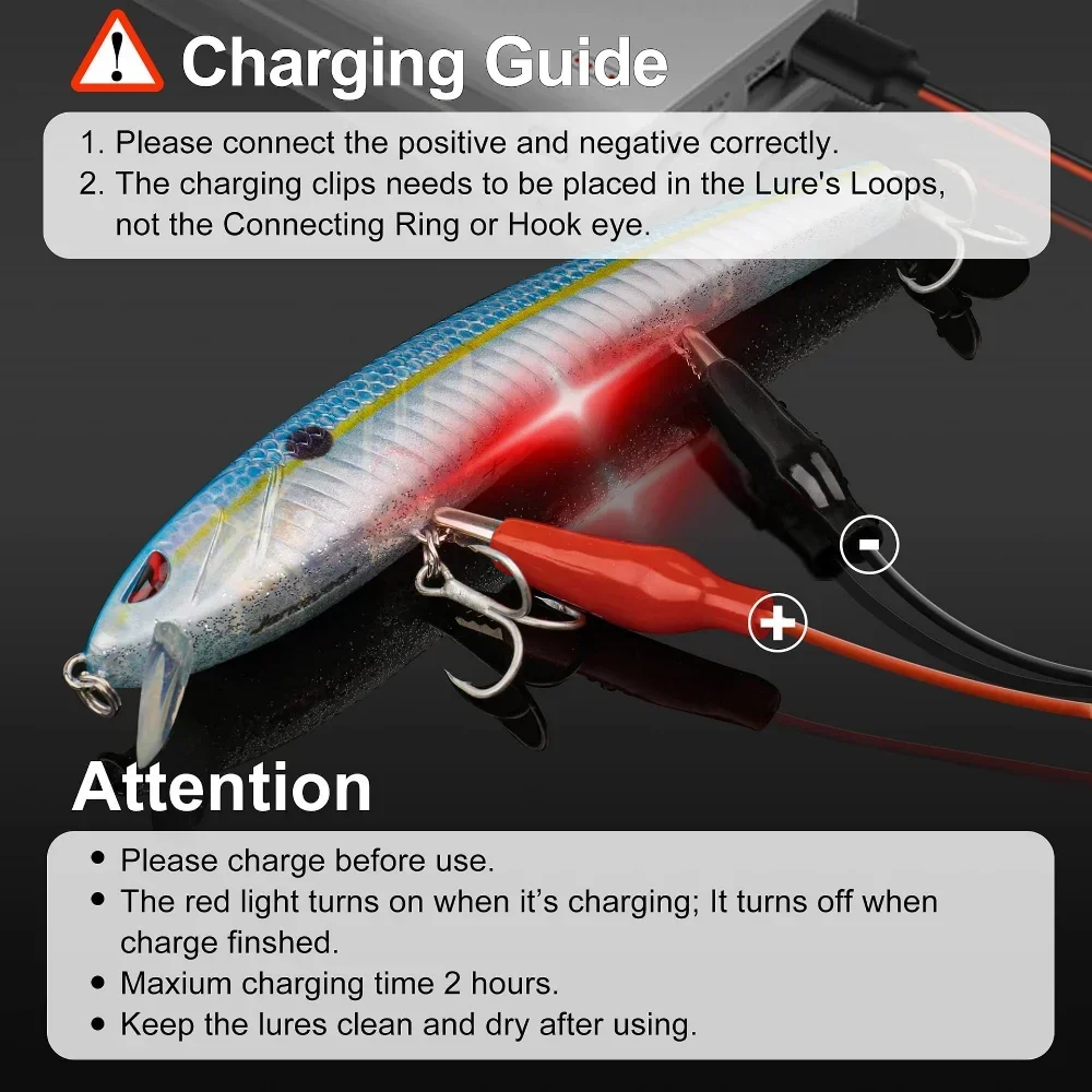 Señuelo de pesca eléctrico, Wobbler para cebo electrónico, natación automática, Swimbait, luz LED recargable por USB, Jerkbait Artificia - imagen 5