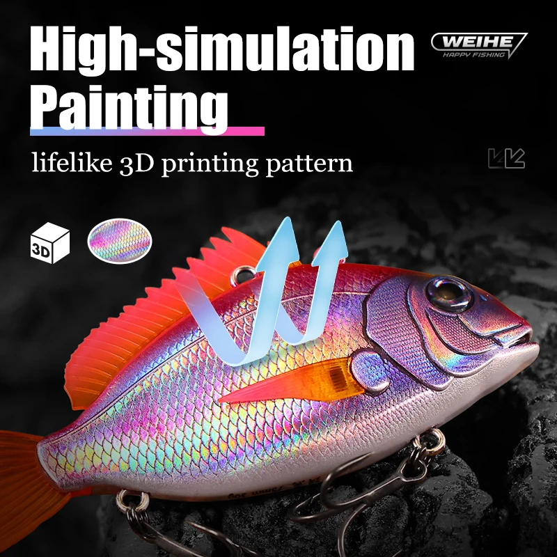 Señuelo de simulación Seabass VIB 3D 11g 30g 24g cebo duro flotante de fundición larga imitación para pescar - imagen 5