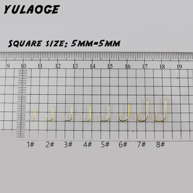 Anzuelos de pesca con mosca, anzuelos de pesca con púas pequeñas, kit de pesca de acero al carbono dorado, 50 unidades por lote - imagen 4