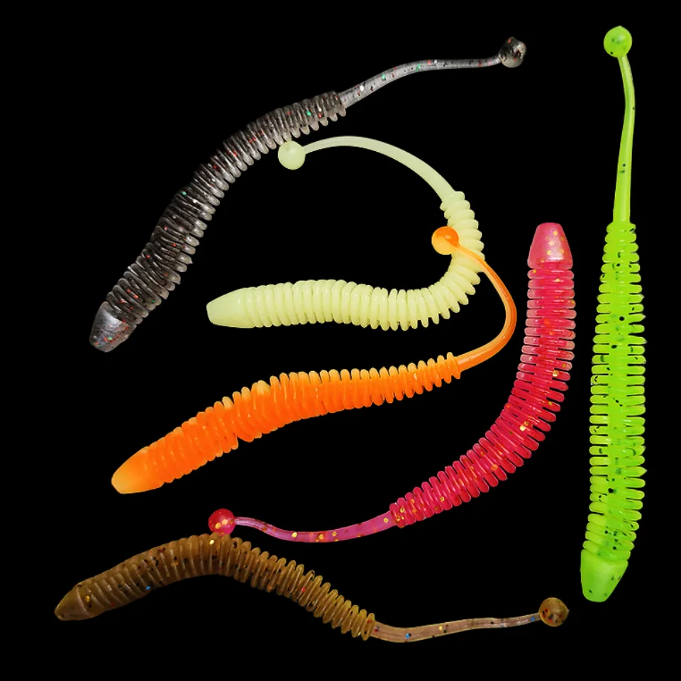 Señuelos blandos de gusano de 10 piezas, cebo blando de goma Artificial, Wobbler de pesca con olor a Camarón, 0,35g/0,7g/1g - imagen 4