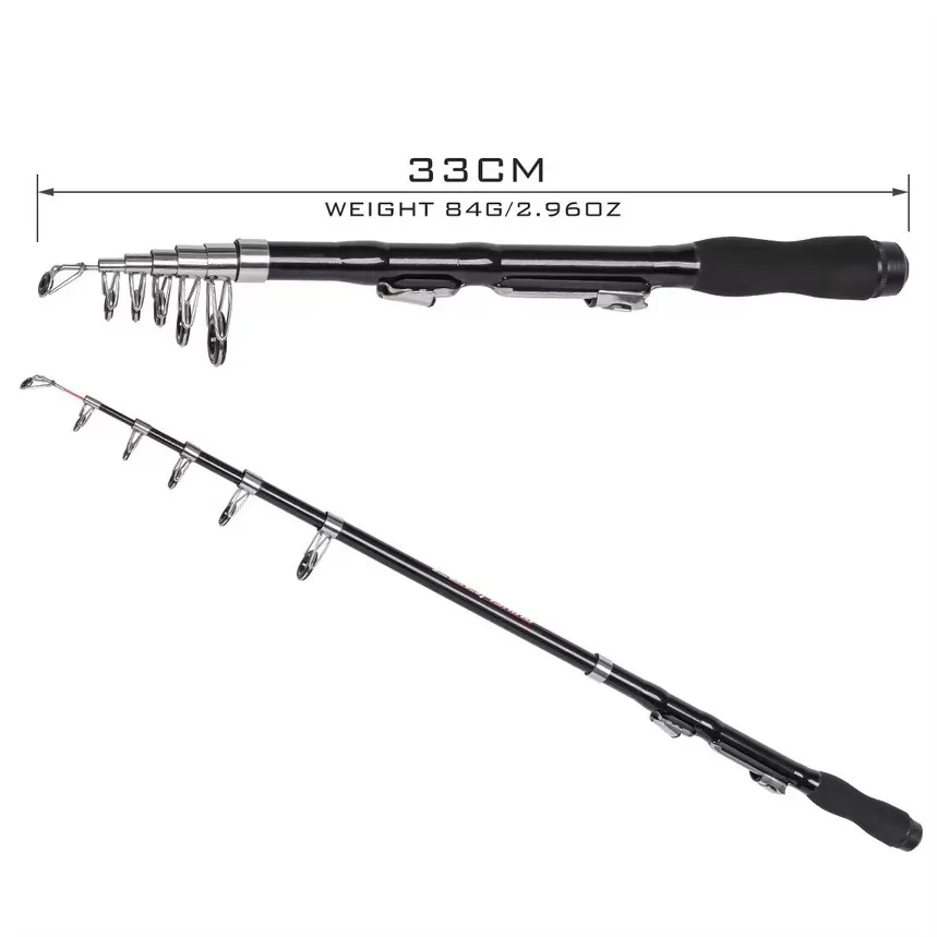 Caña telescópica carbono con carrete – Combo pesca en hielo y viaje - imagen 5