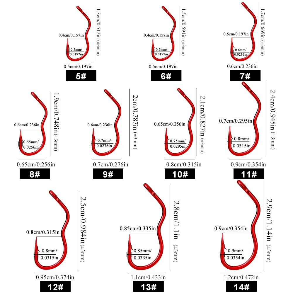 NGB12/24/36 Uds anzuelo de pesca rojo de acero rico en carbono anzuelo de pesca con púas afiladas anzuelo con tapa automática para accesorios de pesca de carpa - imagen 3