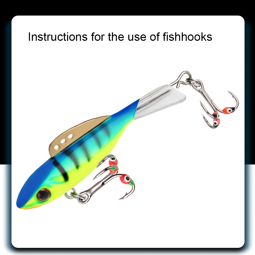 FISH KING-anzuelos de pesca en hielo de 5 piezas, señuelo Artificial duro de acero de alto carbono con púas, anzuelos triples para pesca de carpa y lubina en invierno - imagen 5