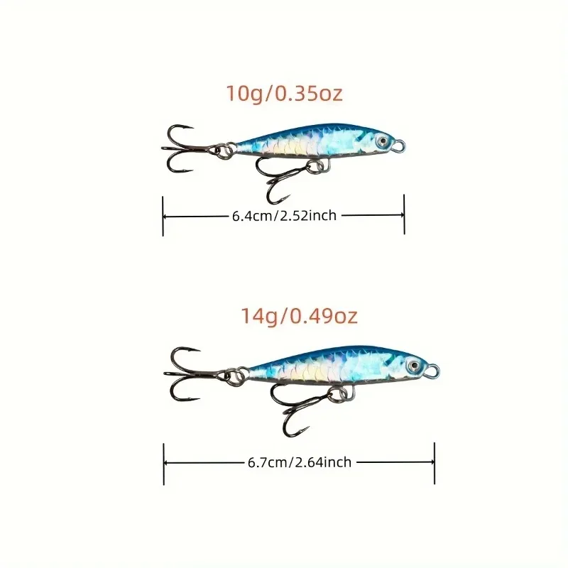 Señuelos de pesca con plantilla de Metal de fundición larga multicolor, ABS duradero, Ideal para pesca en barco y caballa española, 5 uds. - imagen 3