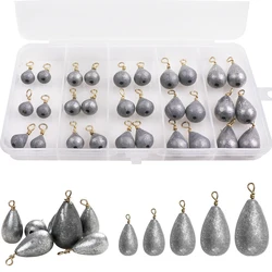 30 Uds pesas de pesca plomos bajos pesas de fundición campana plomos de bagre con giratorios de latón para agua dulce