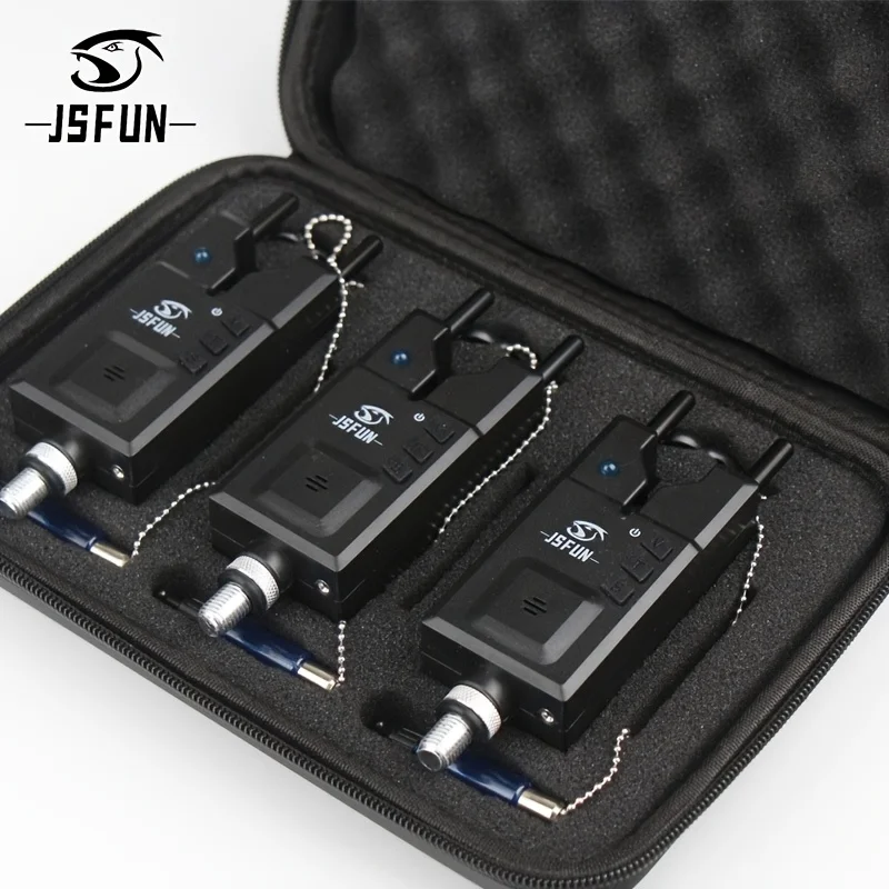 JSFUN 3 + 3 juego de alarma de pesca de carpa inalámbrico impermeable, alarmas de mordedura de pesca indicador de mordedura de pesca accesorios de pesca