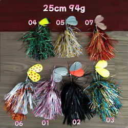 Swolfy, 1 unidad, 25cm, 94g, cebo giratorio de lentejuelas de metal, Señuelos de Pesca, señuelo de pesca duro, Lucio giratorio, Wobbler, accesorios para peces
