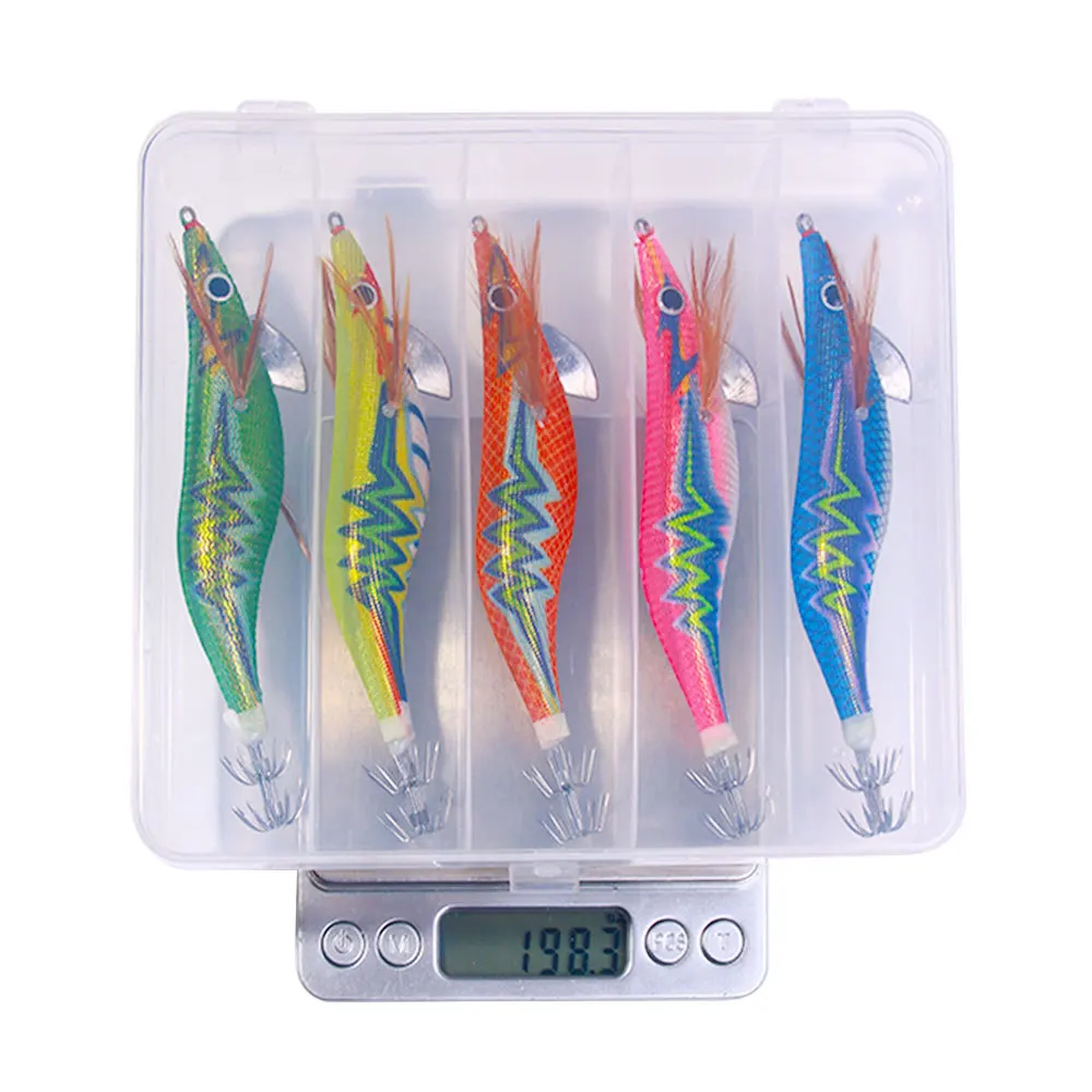 Subcebo de camarón de carretera, juego de cebos especiales de calamar de carretera de lanzamiento lejano, agua de mar para matar lubina brillante, pesca en barco oceánico, 5 piezas - imagen 3