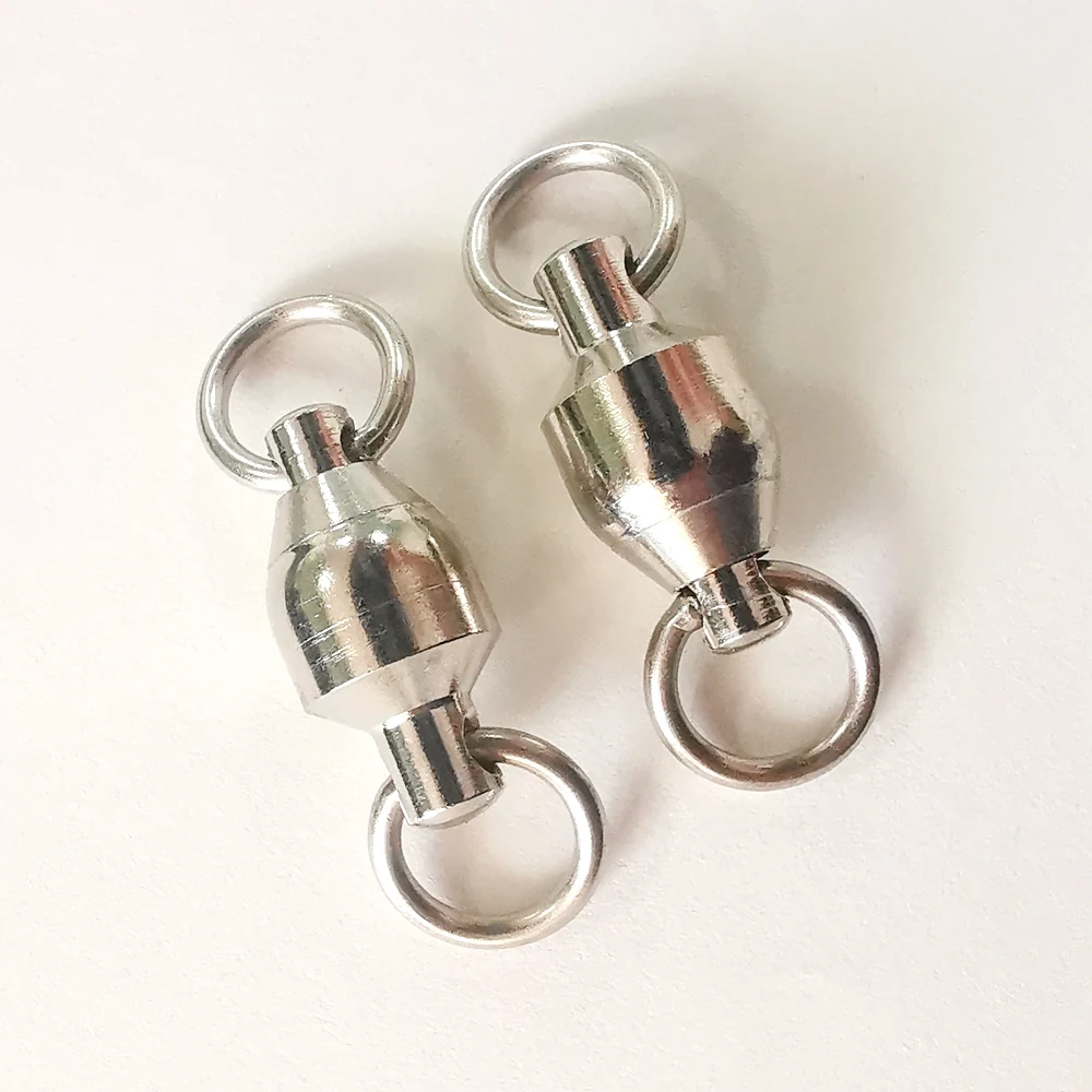 50 Uds. Conector giratorio de pesca, bola resistente de alta resistencia, rodamiento de acero inoxidable, barril, anillo sólido, tamaño 0 #   hasta 10 # - imagen 5