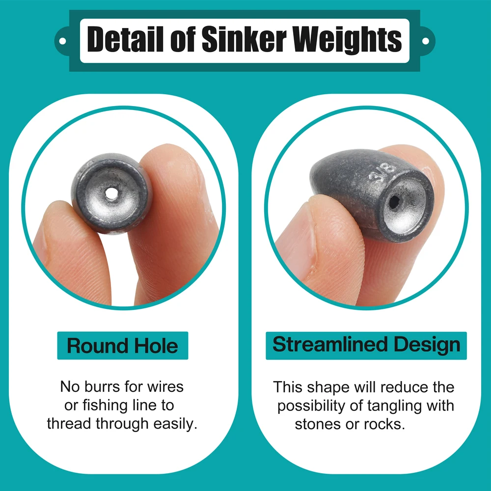 Pesas giratorias de plomo para pesca, aparejos de pesca de agua salada, 4 piezas, para lubina, gusano, peso, aparejo de Texas - imagen 4