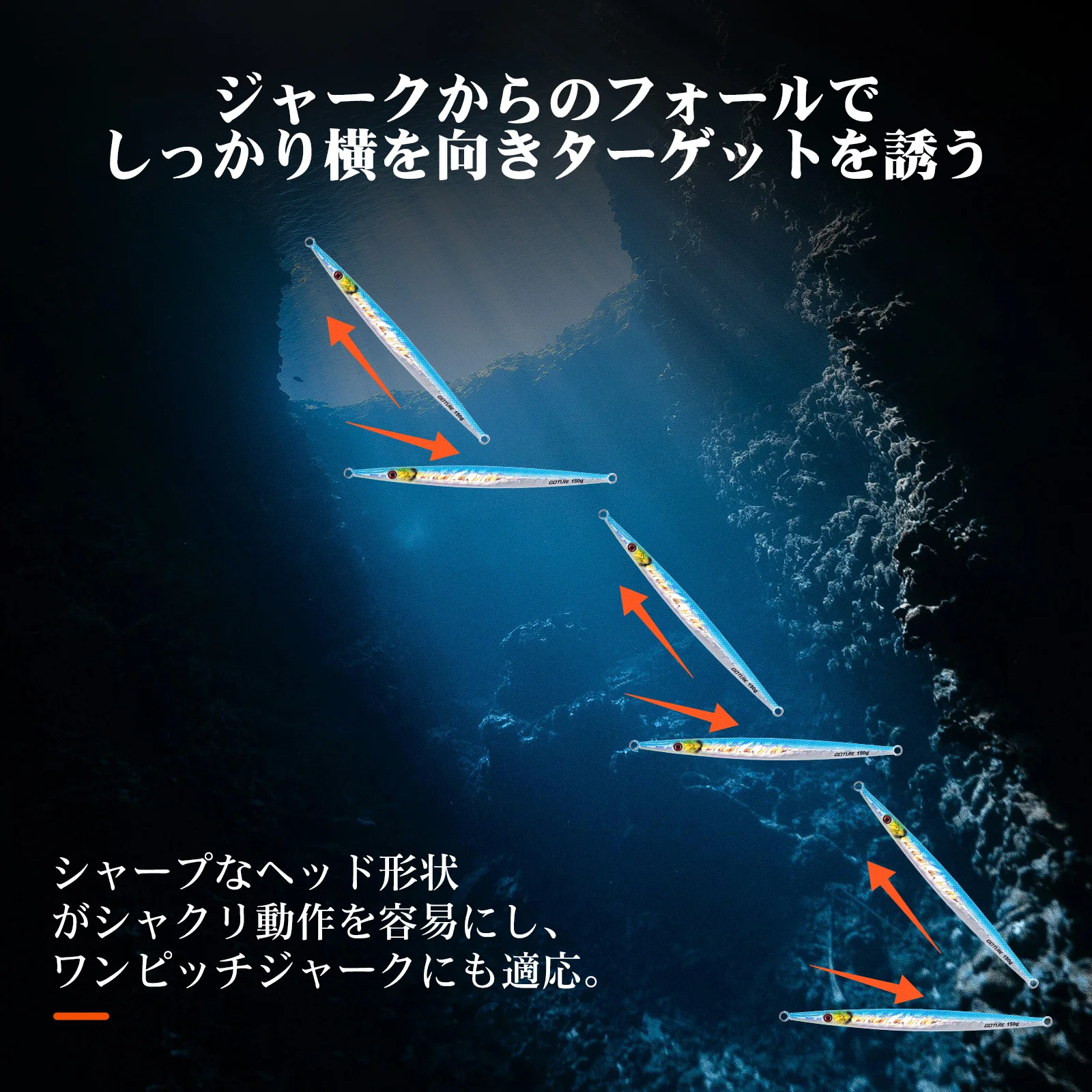 Señuelo de plantilla Goture, 150g/200g, revestimiento sólido de ojo 3D, anzuelos dobles afilados, fundición a tierra, Jigging, pescado, lubina, aparejos de cebo Artificial - imagen 4