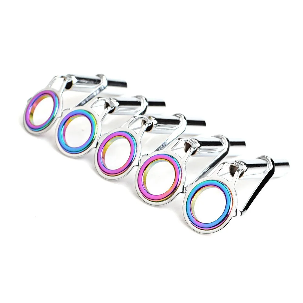 Gran oferta, 5 uds., guía de pesca, punta de anillo, ojo superior, Kit de reparación de aparejos duraderos, caña de pescar, piezas de acero inoxidable, círculo de alta calidad - imagen 5