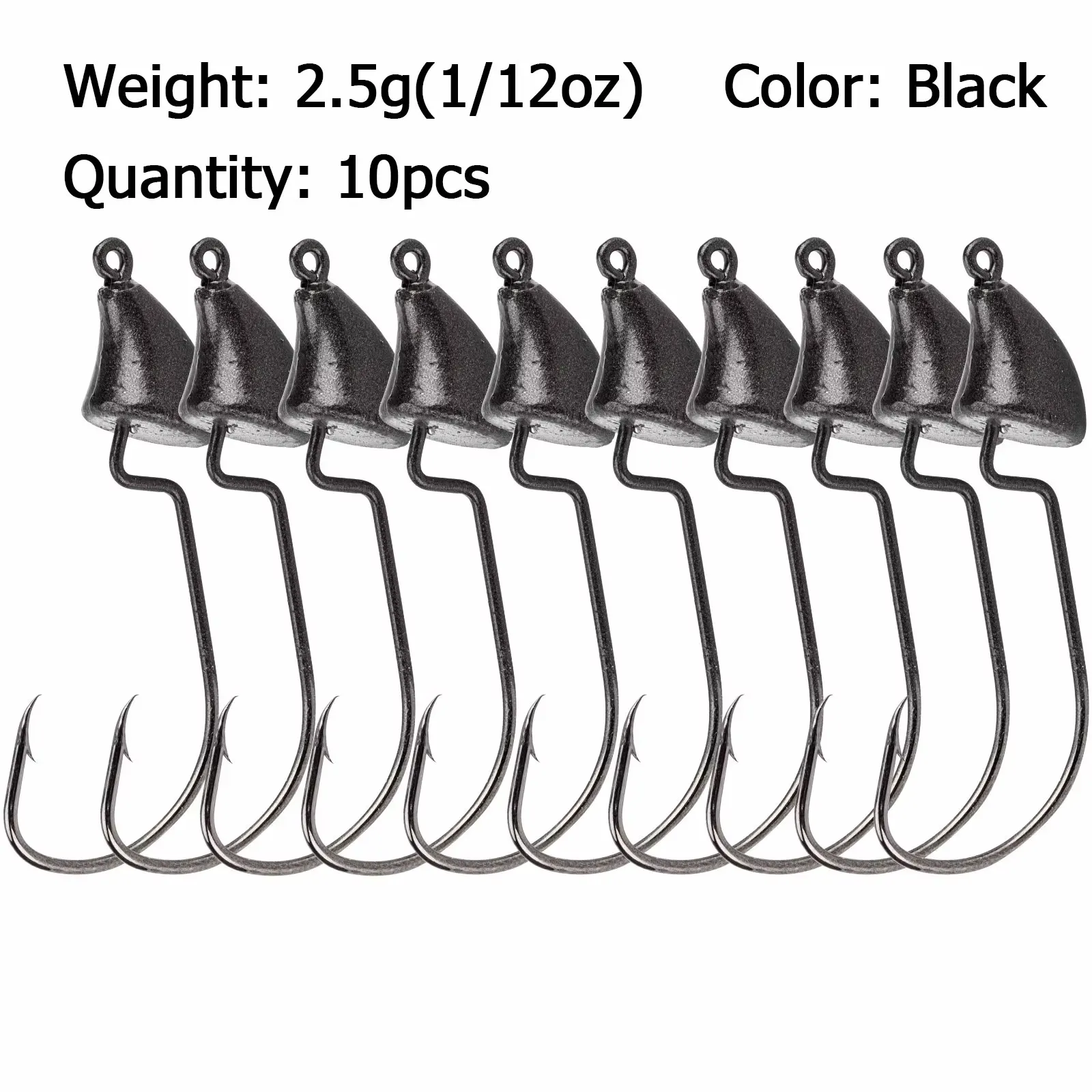 10pcs 2.5g black