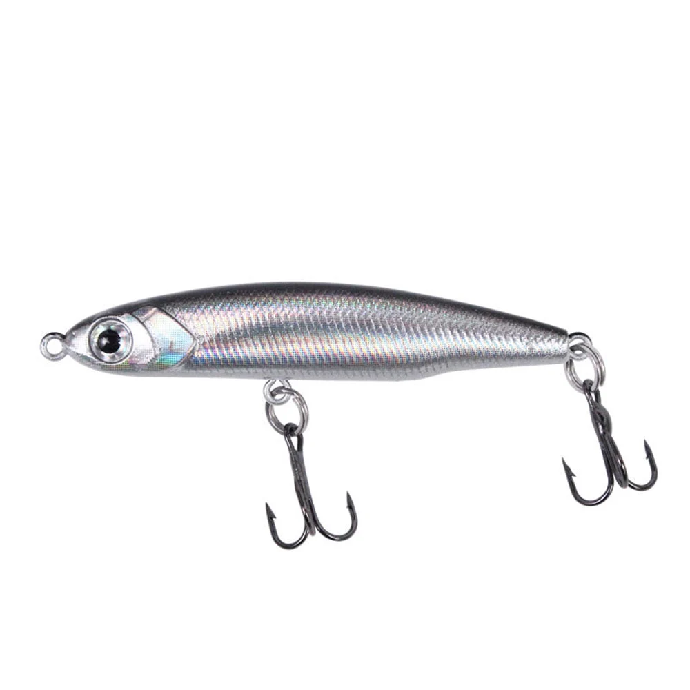 1 unidad de señuelo de pesca Minnow 3D Eyes 5cm 3g/5g/8g, cebo duro de plástico Artificial Wobbler Crankbait, aparejos de pesca de lubina de mar de invierno - imagen 4