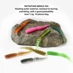 10 unids/lote pesca flotante cebo suave gusano 65mm/1,2g cebos artificiales pesca Wobblers Leurre Souple Ned insecto señuelo lubina trucha