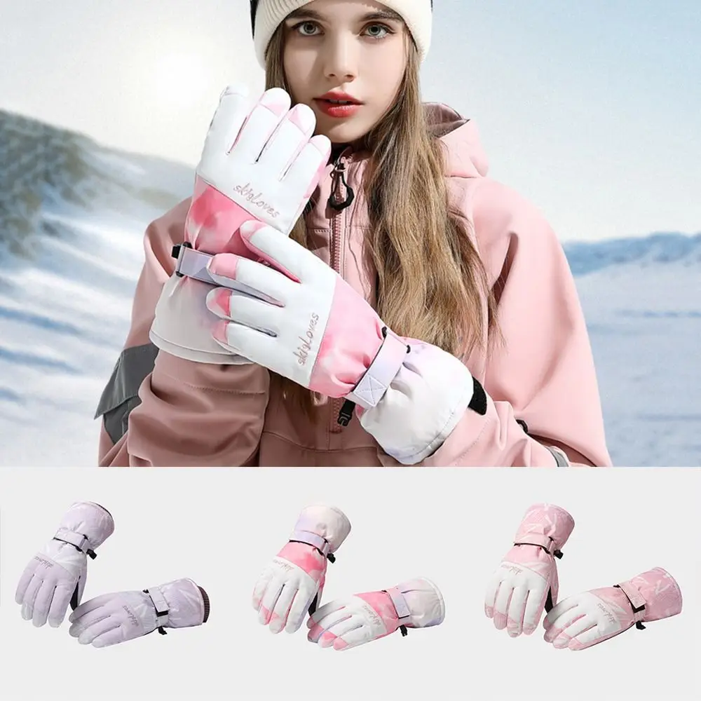 Guantes de esquí a prueba de viento, manoplas antideslizantes, gruesas y cálidas para ciclismo, resistentes al agua, para pantalla táctil - imagen 4