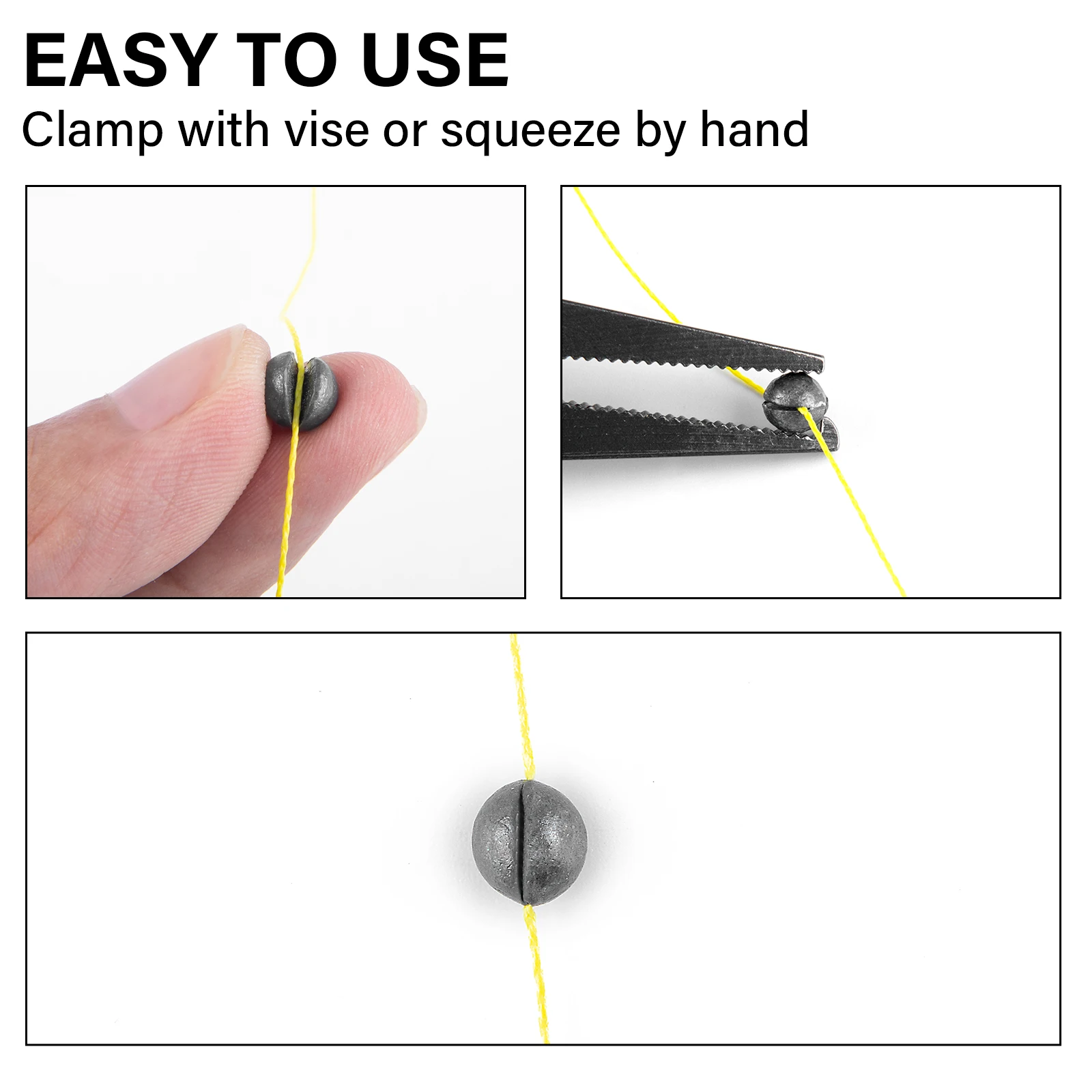 100 Uds. Plomo redondo dividido 0,4g-1,2g línea de pesca de plomo pesas Clip en plomos para pesca con mosca lubina de agua dulce trucha - imagen 5