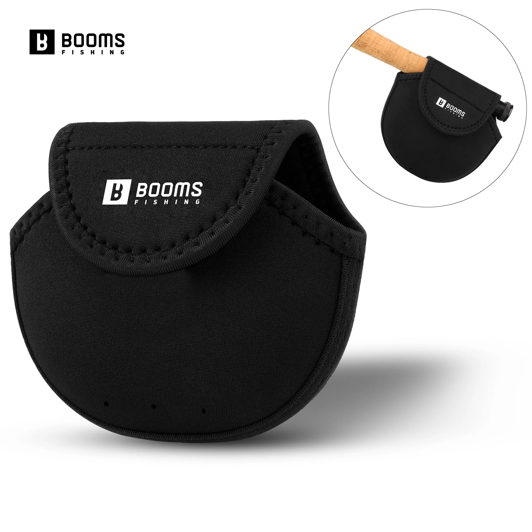 Booms-funda de neopreno transpirable para carrete de pesca con mosca, bolsa de almacenamiento de carrete de pesca con mosca, accesorios de herramientas de pesca