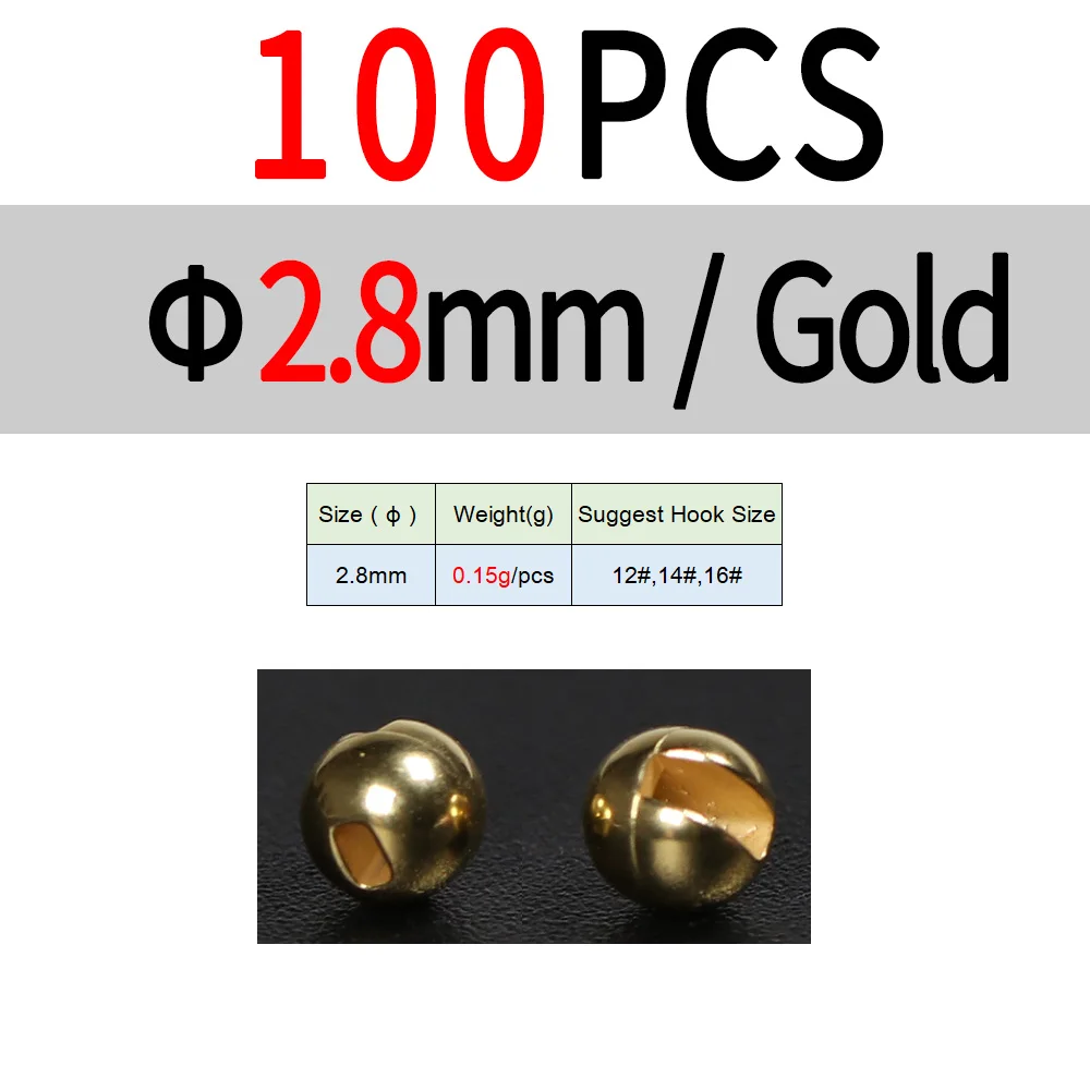 2.8mm 100pc Gold