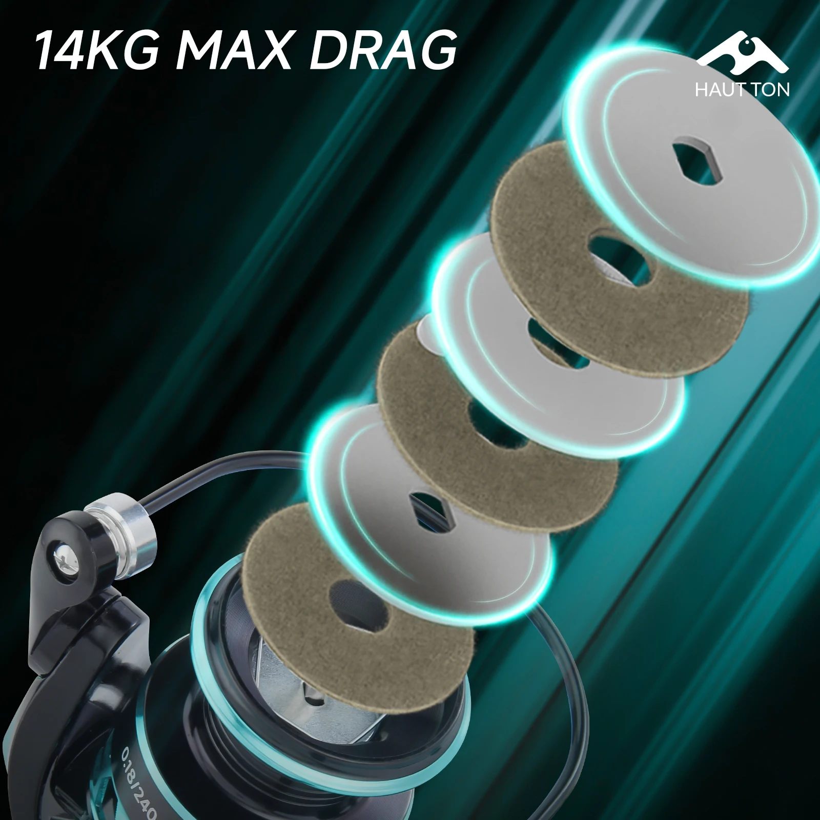 TG BLUE 2500 — Carrete de spinning de aluminio, brazo simple/doble - imagen 5