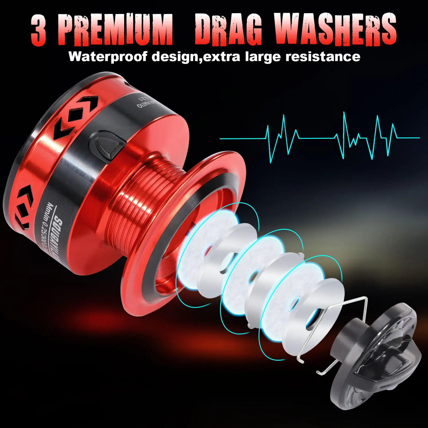 Carrete de pesca giratorio Sougayilang 1000-5000 arrastre máximo 12kg carrete de pesca ultraligero resistente carrete de alta velocidad carrete de pesca de lubina de carpa - imagen 3