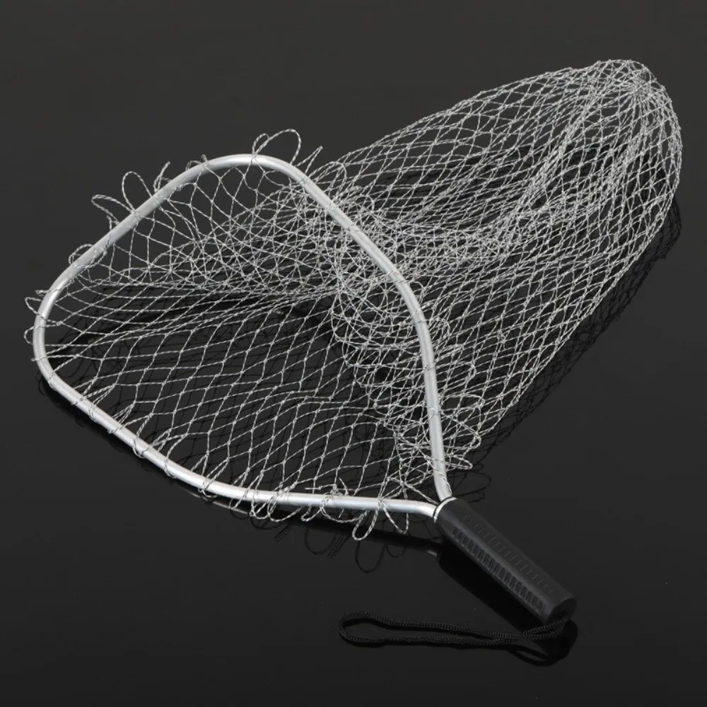 Red de pesca de tela de malla, Material de aleación de malla, red de aterrizaje de pesca antigancho, accesorios de herramientas de pesca cuadrados de gran capacidad de 30cm - imagen 3