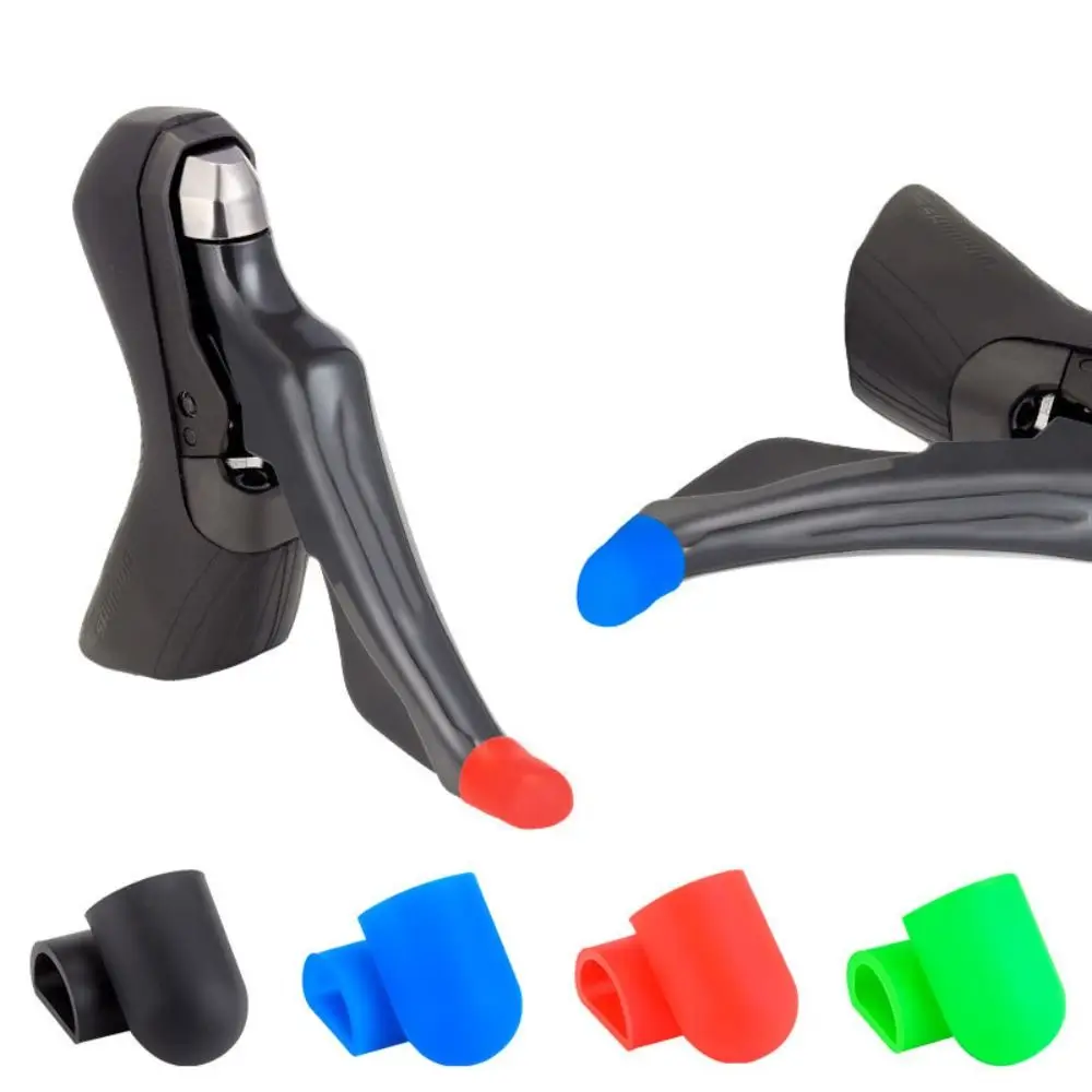 1 par de cubiertas antideslizantes para agarre de freno de bicicleta, cubierta protectora de silicona extraíble para palanca de cambios, cubierta de freno Multicolor elástica - imagen 2