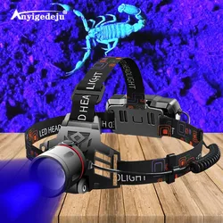 Linterna LED UV 395nm profesional para pesca nocturna