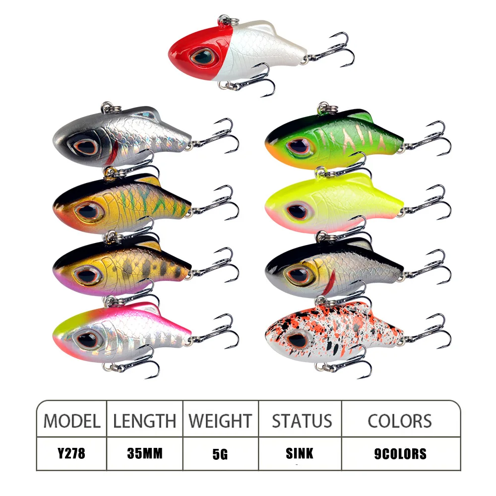 1 Uds Wobbler VIB señuelo de pesca 3,5 cm 5g sonajero Crankbaits cebo de vibración Artificial duro para aparejos de pesca de agua salada de invierno - imagen 4