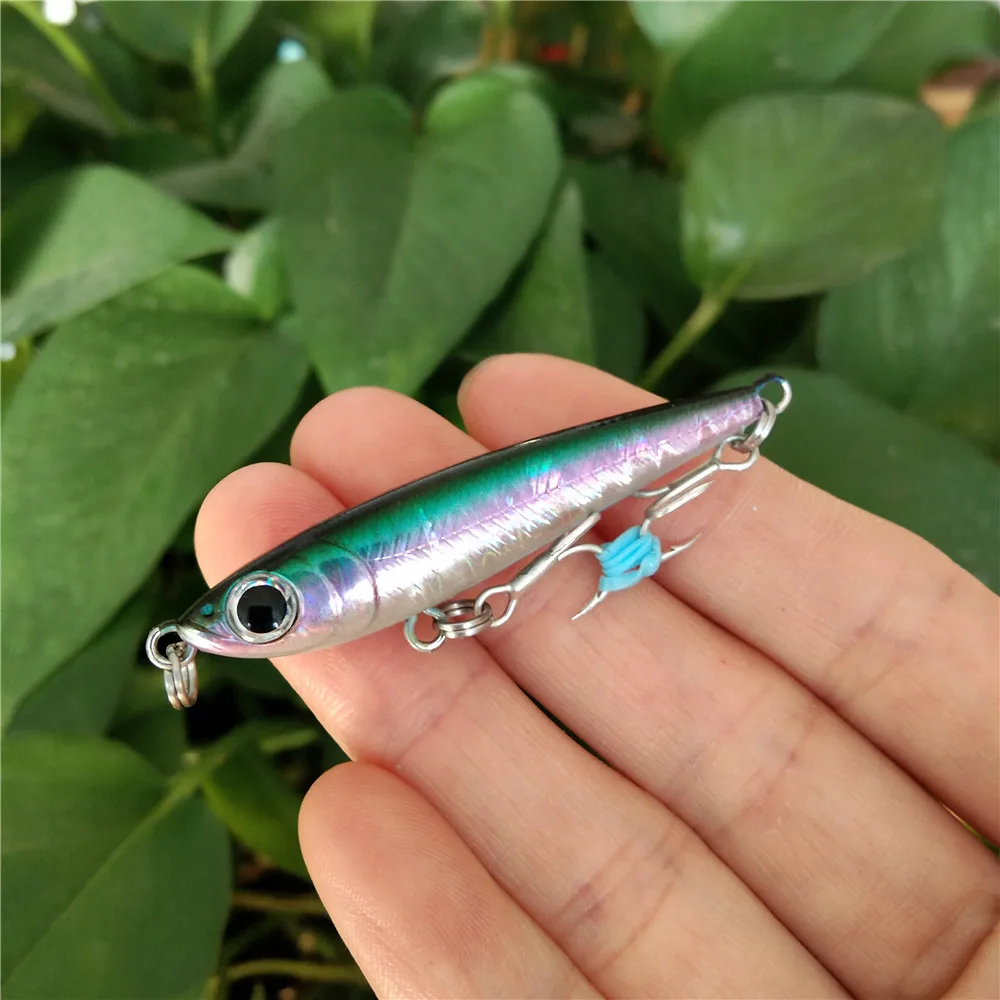 Swolfy-Cebo de lápiz de hundimiento 7 piezas, 50mm, 3g, sábalo, Minnow, Wobbler, trucha, caballa, Micro señuelo de Pesca de Mar, trucha, lubina - imagen 4