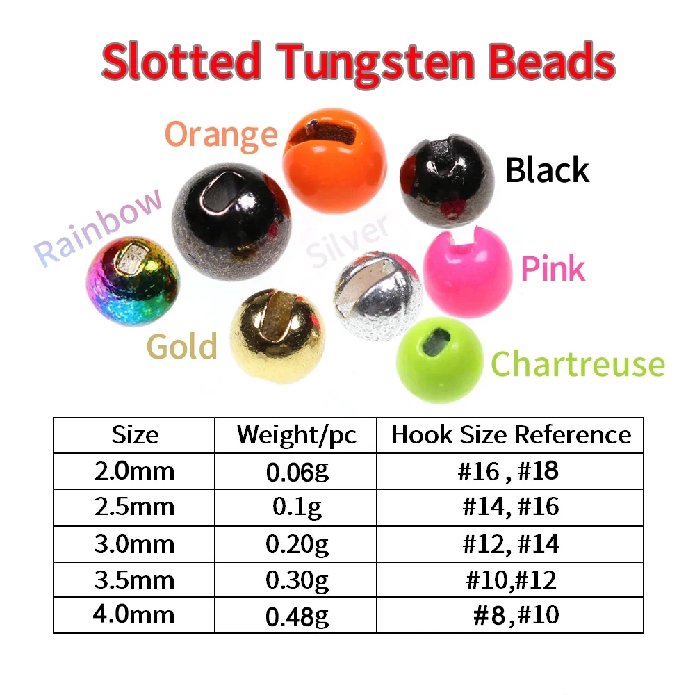 Royal Sissi-Cuentas de tungsteno ranuradas para atado de moscas, plantilla de hundimiento rápido, materiales de atado de moscas, ninfa, 100/2,5, 5/4mm, 3/3 unidades - imagen 4