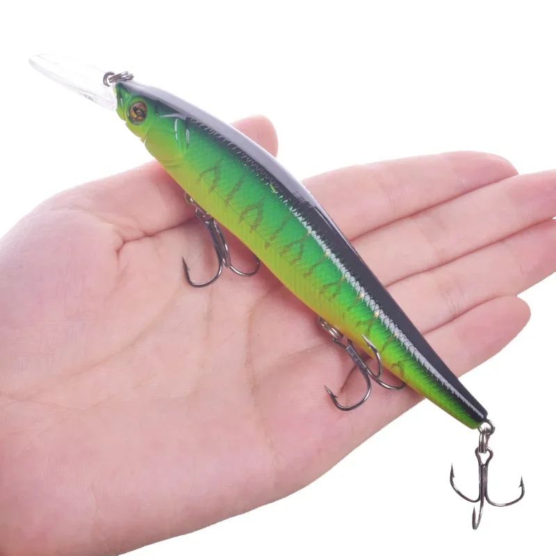 Señuelo de pesca flotante japonés, 1 unidad, 13,5 cm, 16g, ojos 3D, cebo duro Artificial, señuelos para lubina, Crankbait Wobblers, aparejos de pesca - imagen 3