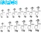 13PCS 1-16g