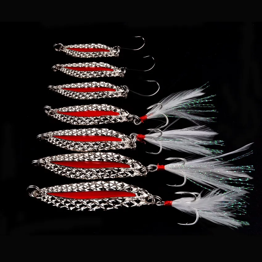 Señuelos de pesca con cuchara giratoria de Metal, cebo duro de 20g, 15g, 10g, 7g, ruido luminoso, Paillette, cebo Artificial, lentejuelas pequeñas, 12 Uds. - imagen 3