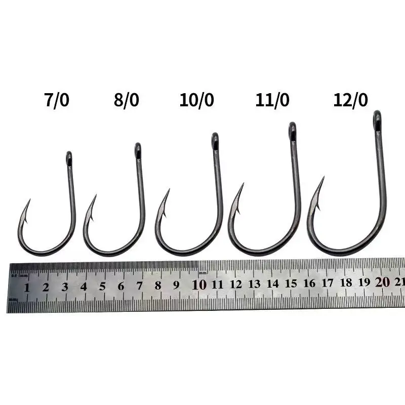 10 paquetes Original Mustad 10829 anzuelo con cabeza de anzuelo de agua salada de aguas profundas anzuelo con púas boca torcida garra arenque esturión Pesca - imagen 5